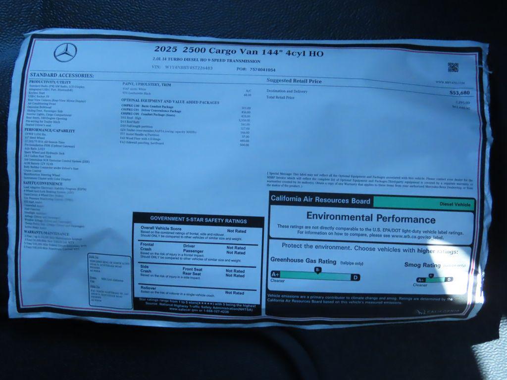 new 2025 Mercedes-Benz Sprinter 2500 car, priced at $62,648