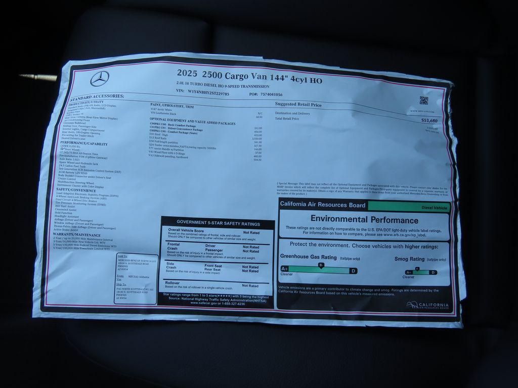 new 2025 Mercedes-Benz Sprinter 2500 car, priced at $62,648