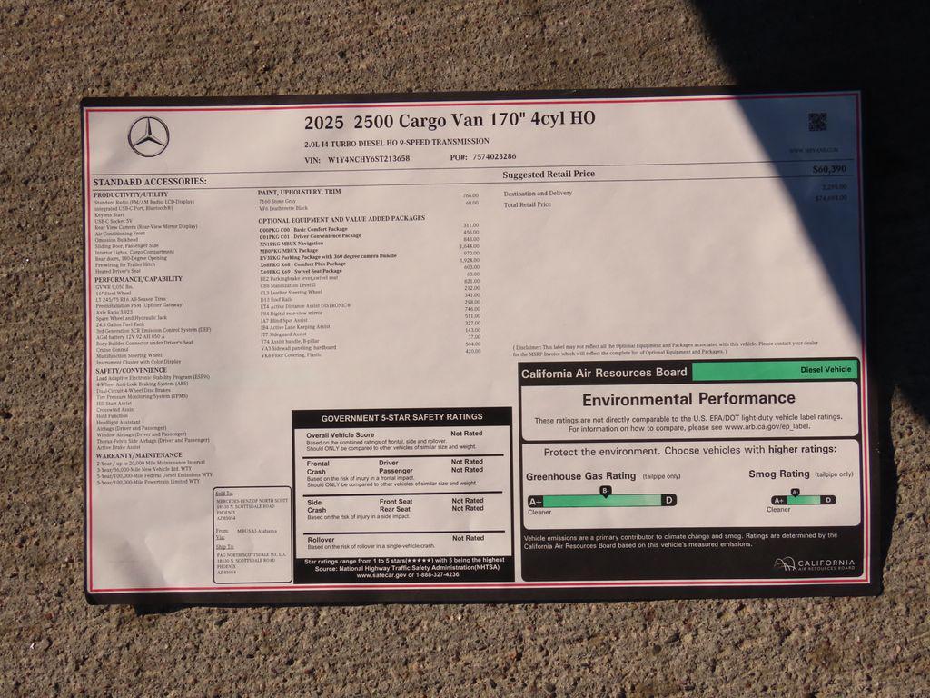 new 2025 Mercedes-Benz Sprinter 2500 car, priced at $74,693