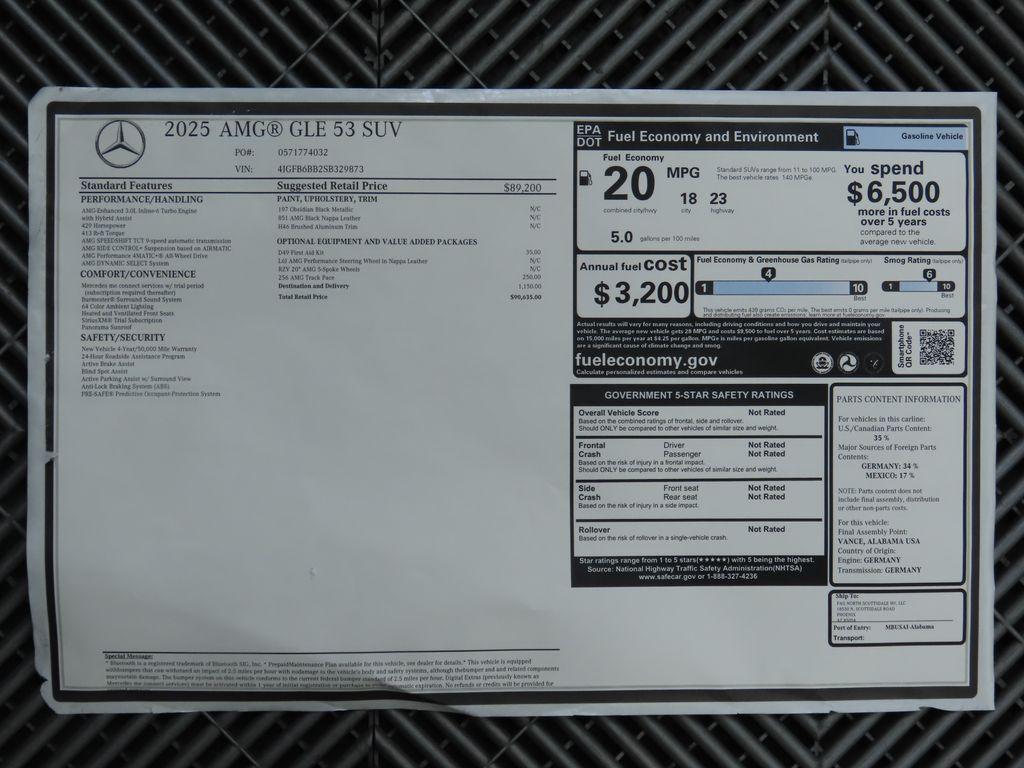 new 2025 Mercedes-Benz AMG GLE 53 car, priced at $90,635