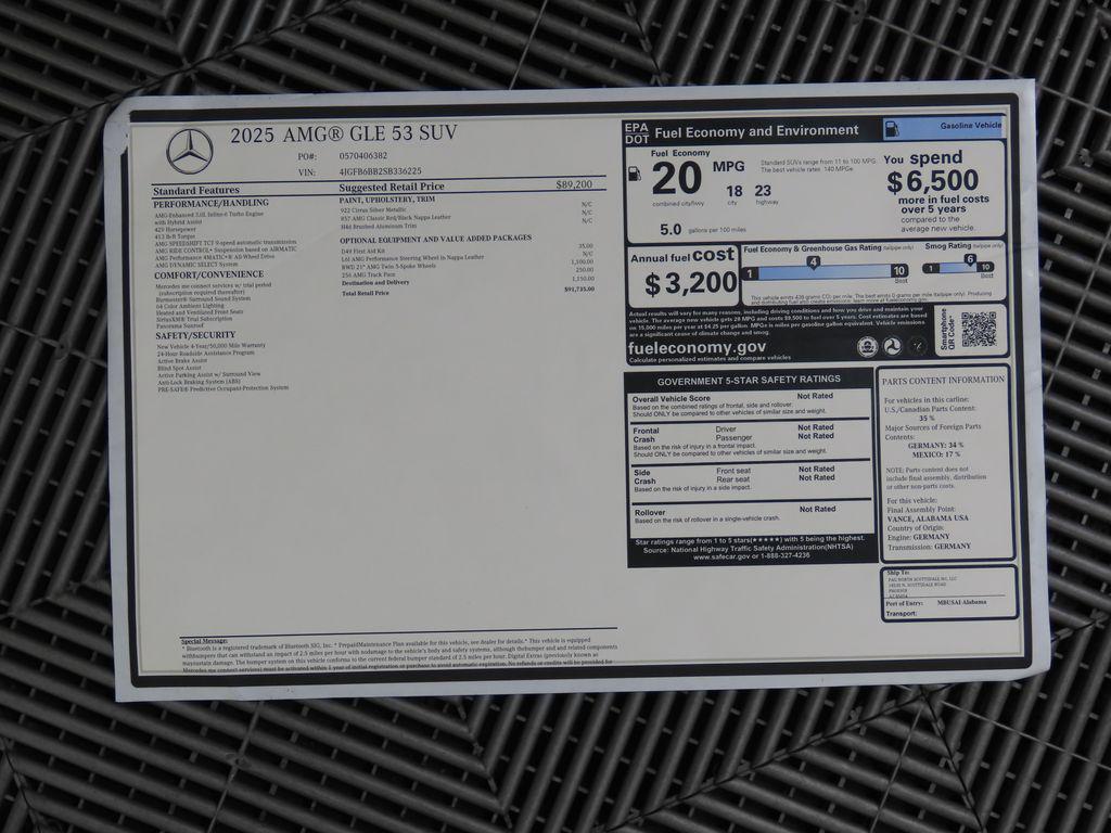 new 2025 Mercedes-Benz AMG GLE 53 car, priced at $91,735