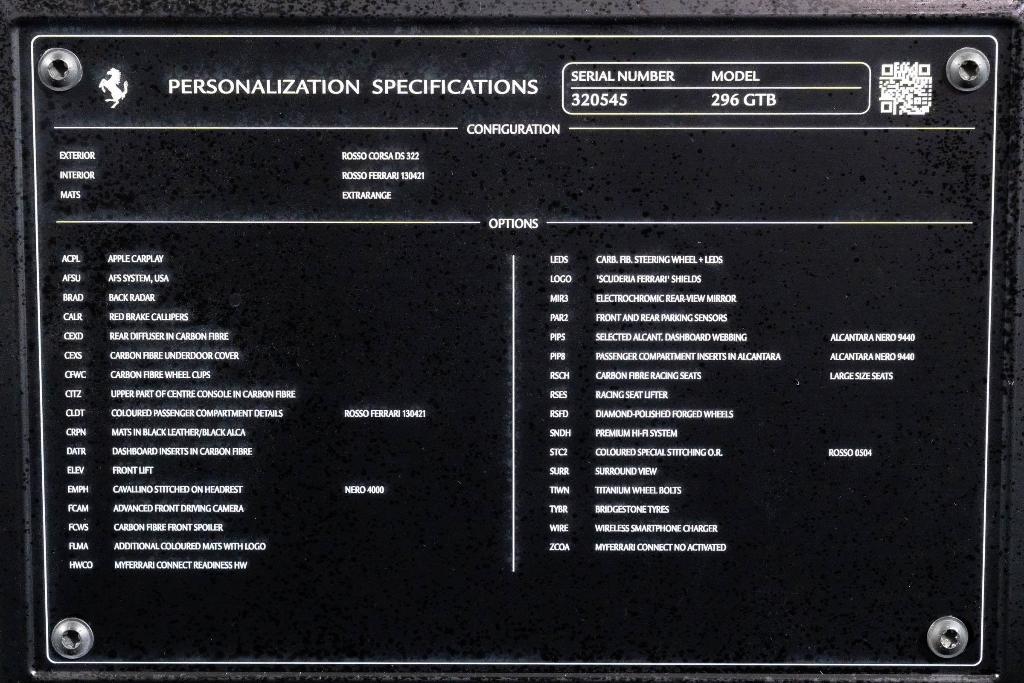 used 2025 Ferrari 296 GTB car, priced at $349,900