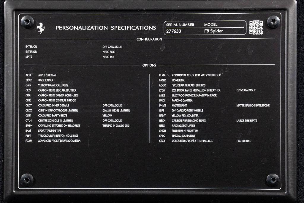 used 2022 Ferrari F8 Spider car, priced at $469,900