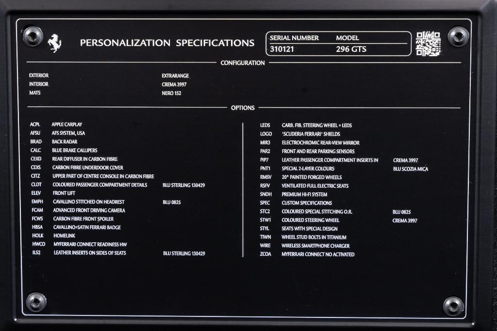 used 2024 Ferrari 296 GTS car, priced at $409,900