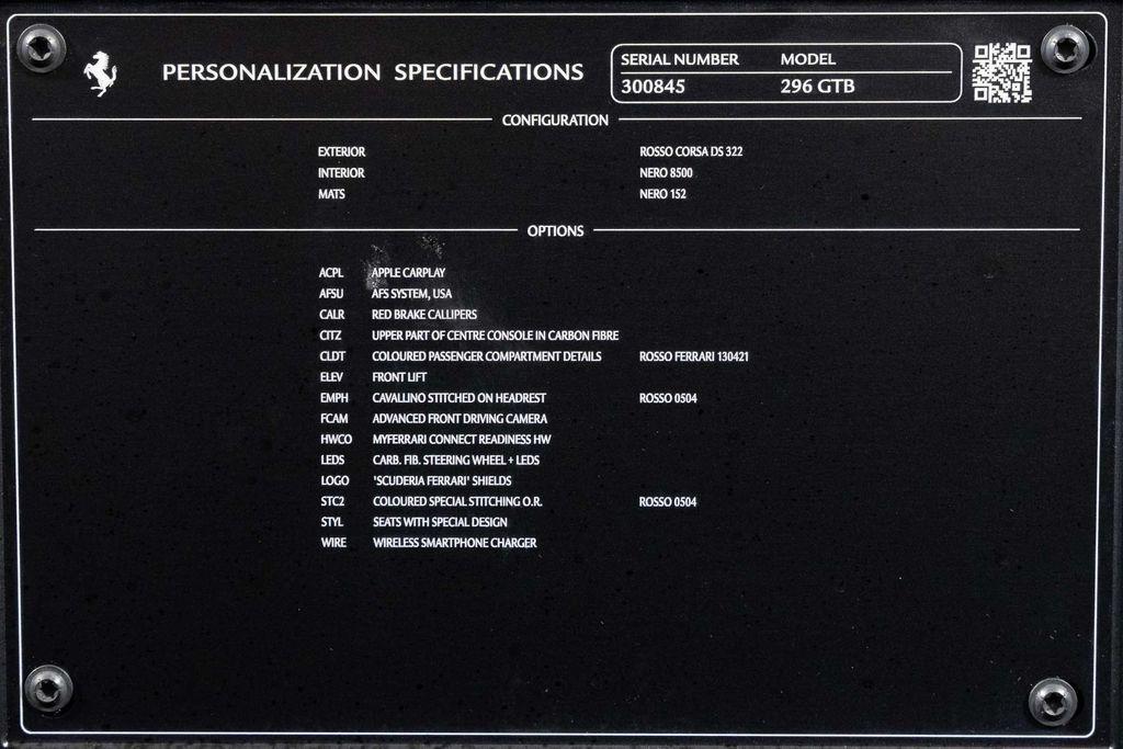 used 2024 Ferrari 296 GTB car, priced at $339,900
