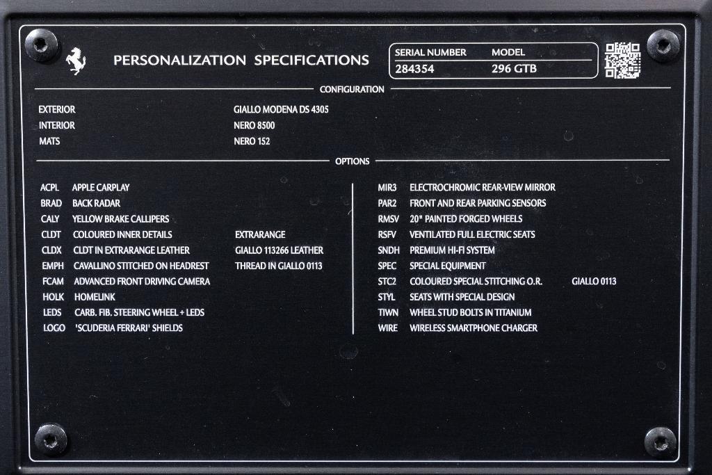 used 2022 Ferrari 296 GTB car, priced at $299,900