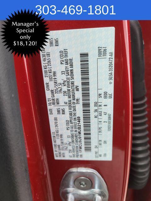used 2021 Ford Escape car, priced at $18,120