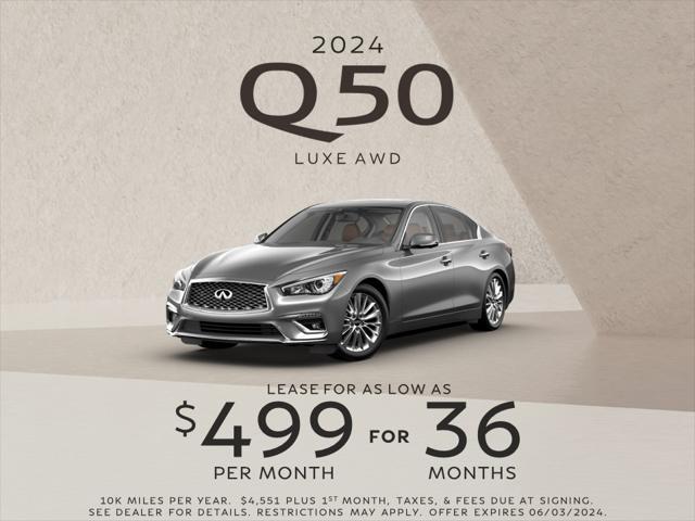 new 2024 INFINITI Q50 car, priced at $45,477