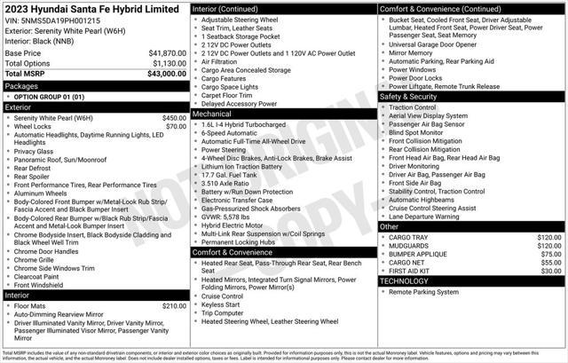 used 2023 Hyundai Santa Fe car, priced at $33,359