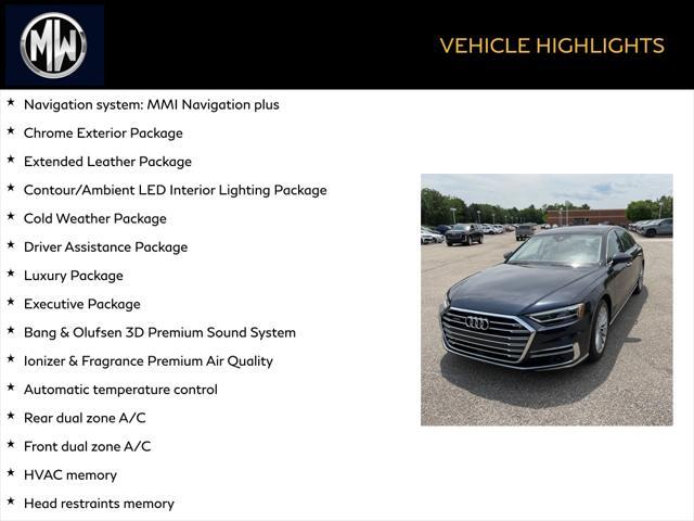 used 2020 Audi A8 car, priced at $51,700