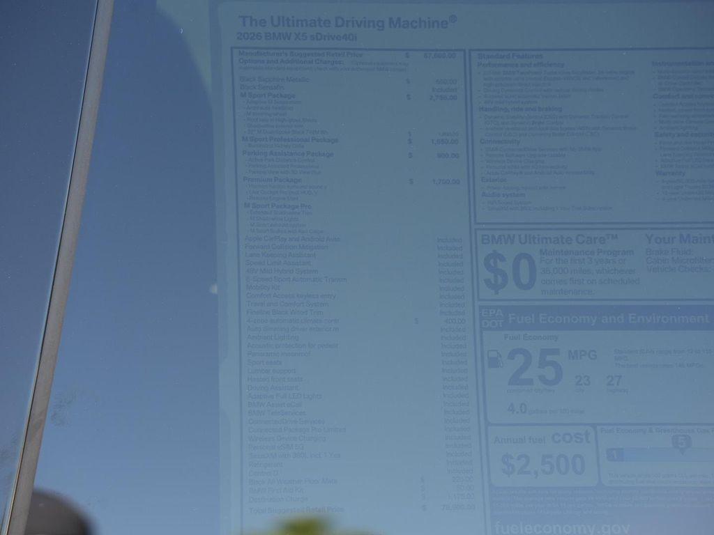 new 2026 BMW X5 car, priced at $78,900