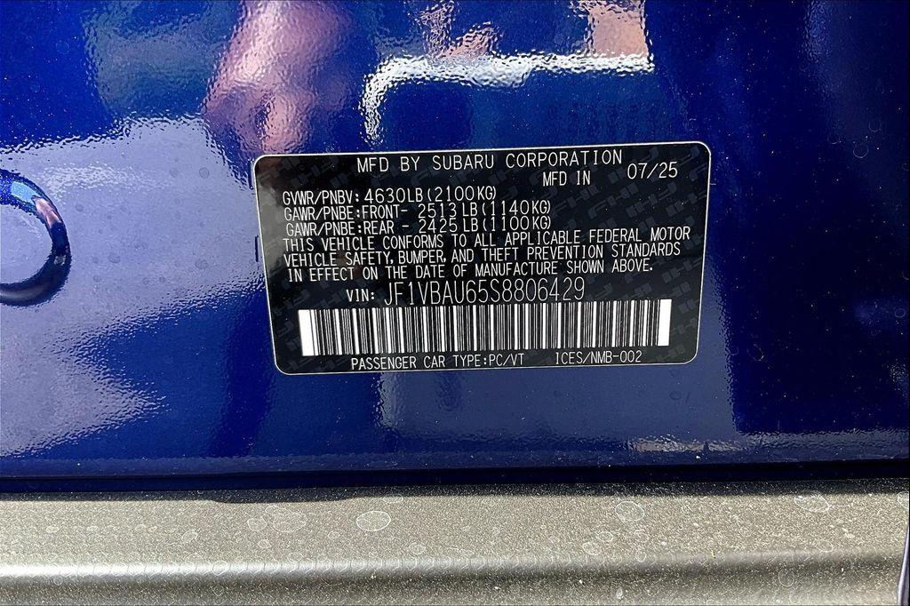 new 2025 Subaru WRX car, priced at $49,633