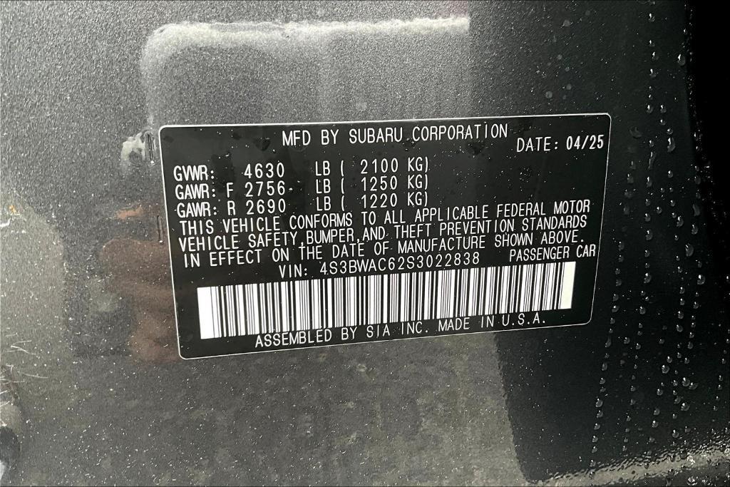 new 2025 Subaru Legacy car, priced at $29,485