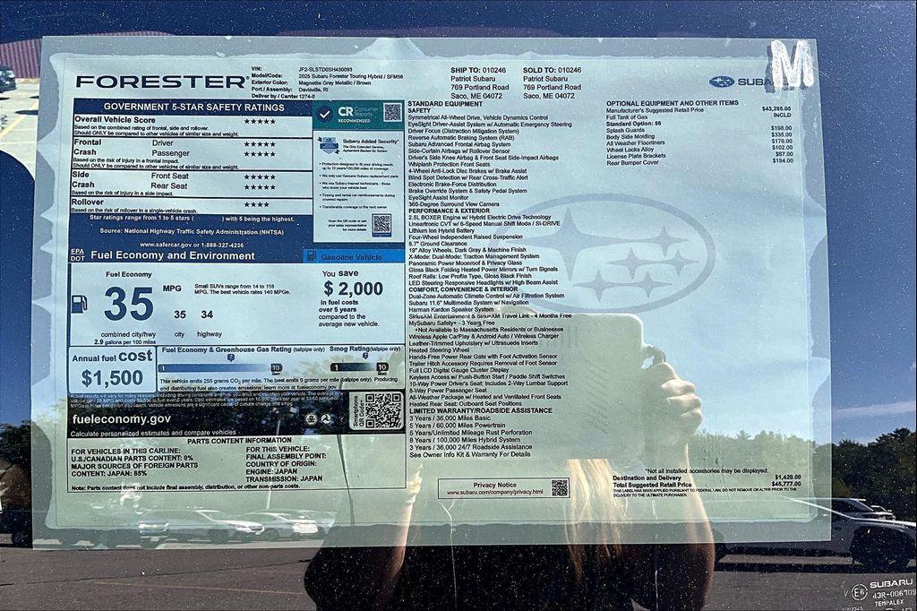 new 2025 Subaru Forester Hybrid car, priced at $45,777