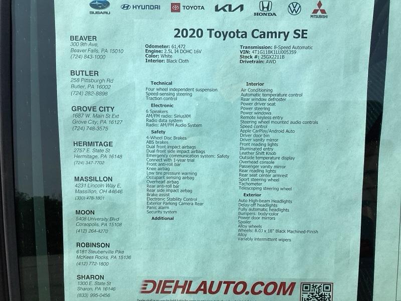 used 2020 Toyota Camry car, priced at $23,000