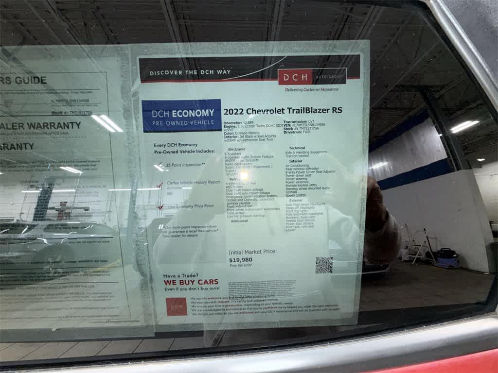 used 2022 Chevrolet TrailBlazer car, priced at $19,980