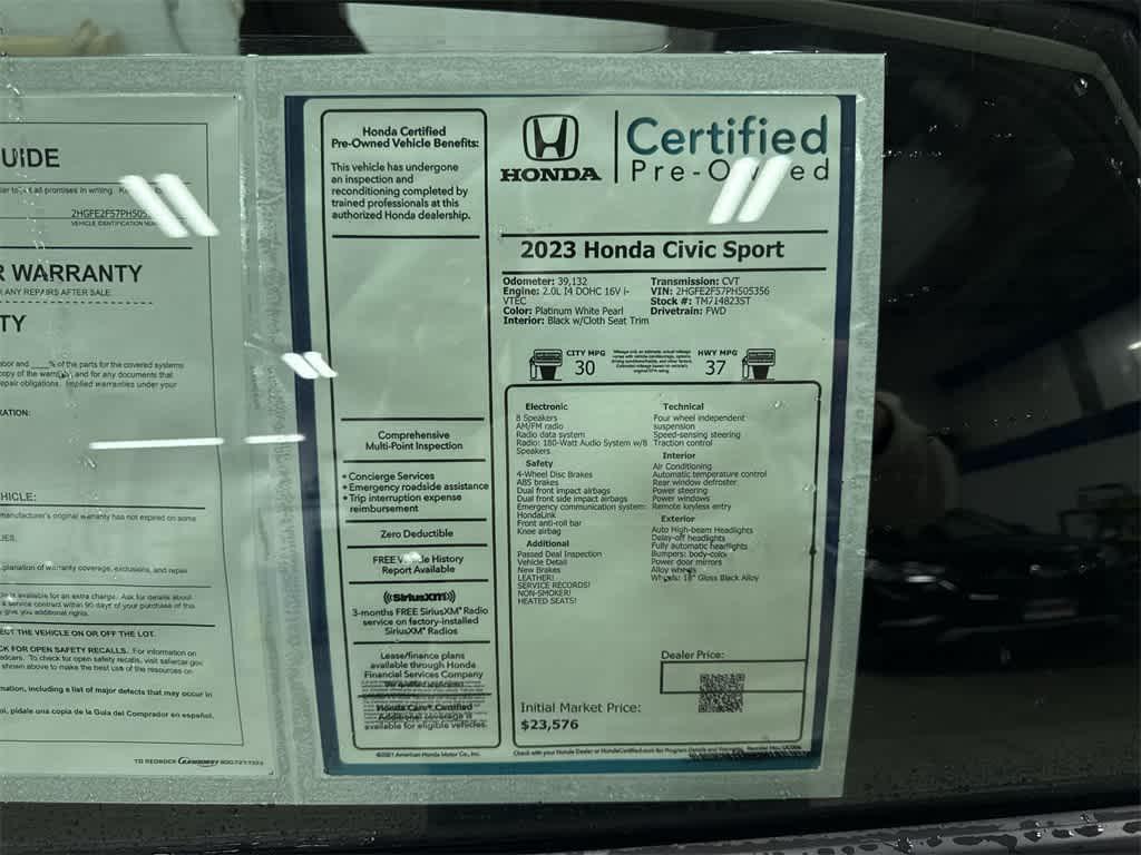 used 2023 Honda Civic car, priced at $23,200
