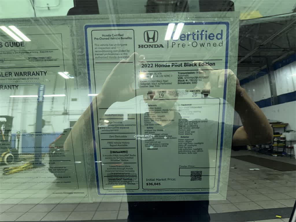 used 2022 Honda Pilot car, priced at $34,250
