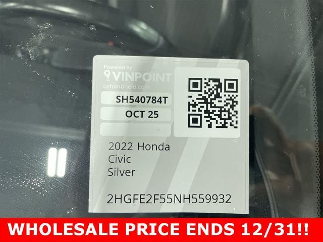 used 2022 Honda Civic car, priced at $20,000