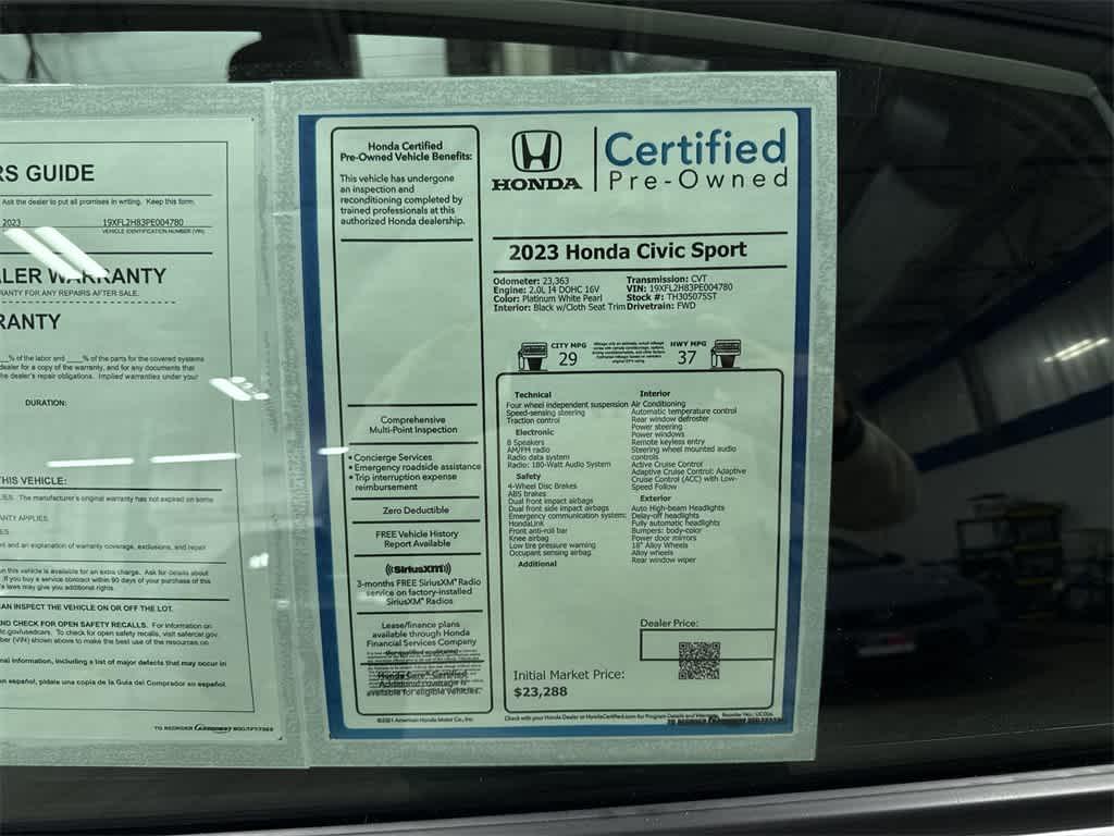 used 2023 Honda Civic car, priced at $23,125
