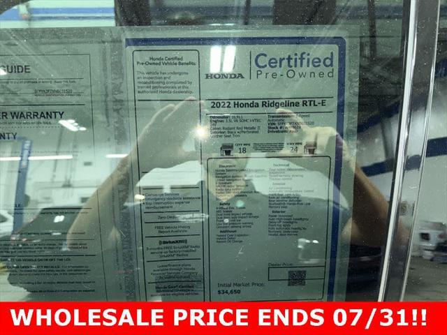 used 2022 Honda Ridgeline car, priced at $32,500