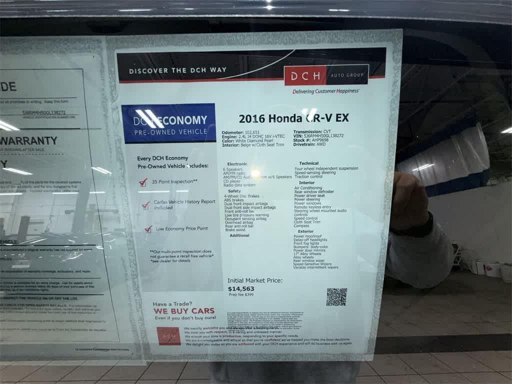 used 2016 Honda CR-V car, priced at $14,563