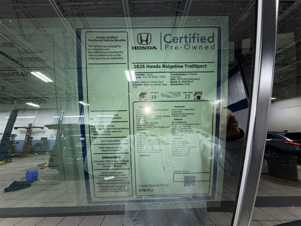 used 2025 Honda Ridgeline car, priced at $38,412