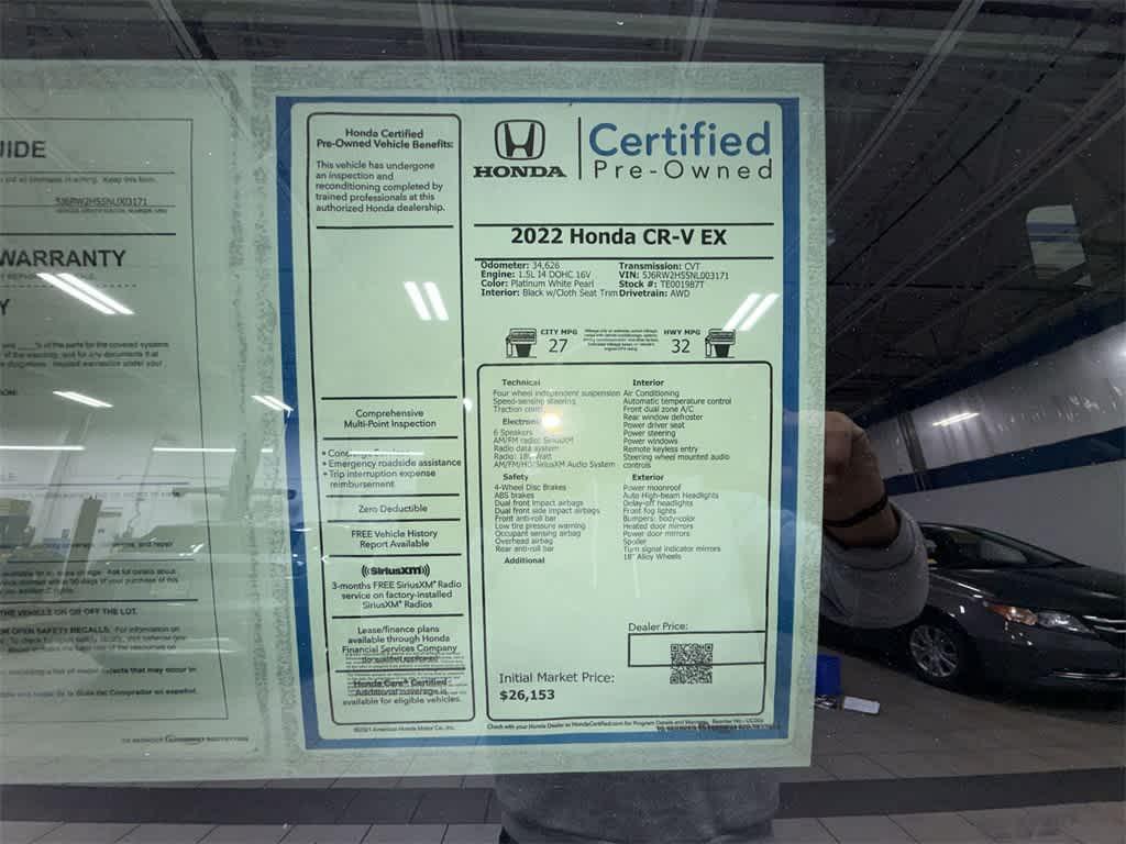 used 2022 Honda CR-V car, priced at $25,285