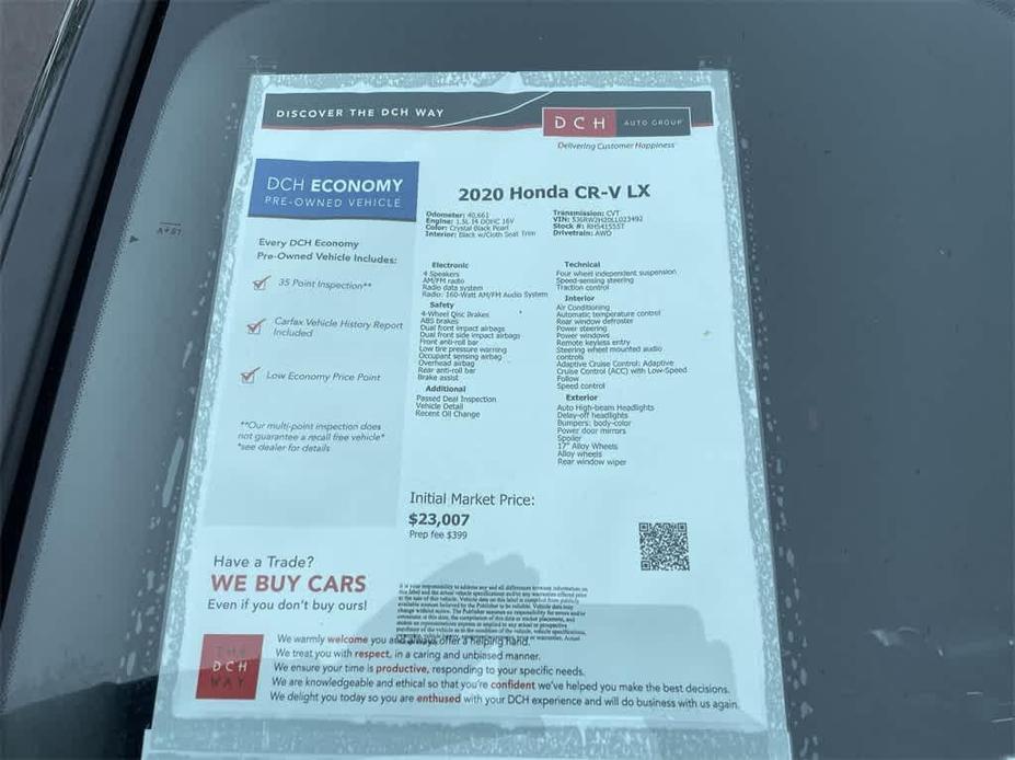 used 2020 Honda CR-V car, priced at $22,624