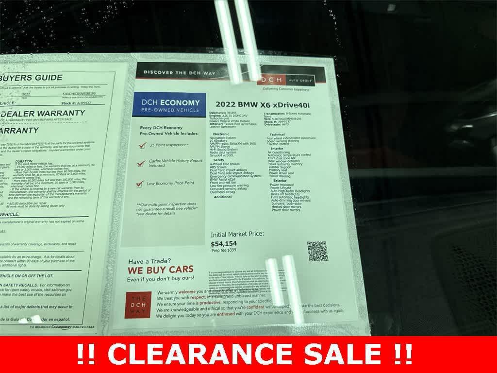 used 2022 BMW X6 car, priced at $47,100