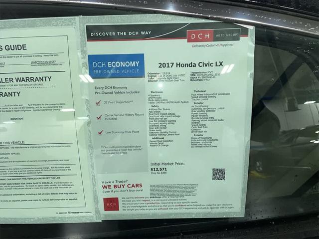 used 2017 Honda Civic car, priced at $11,795