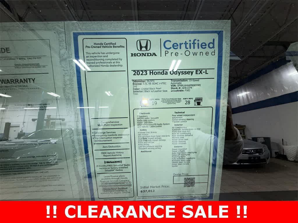 used 2023 Honda Odyssey car, priced at $34,350