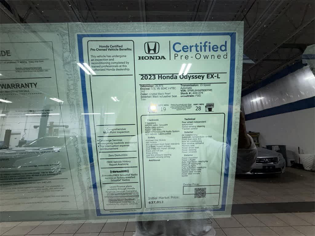 used 2023 Honda Odyssey car, priced at $37,012