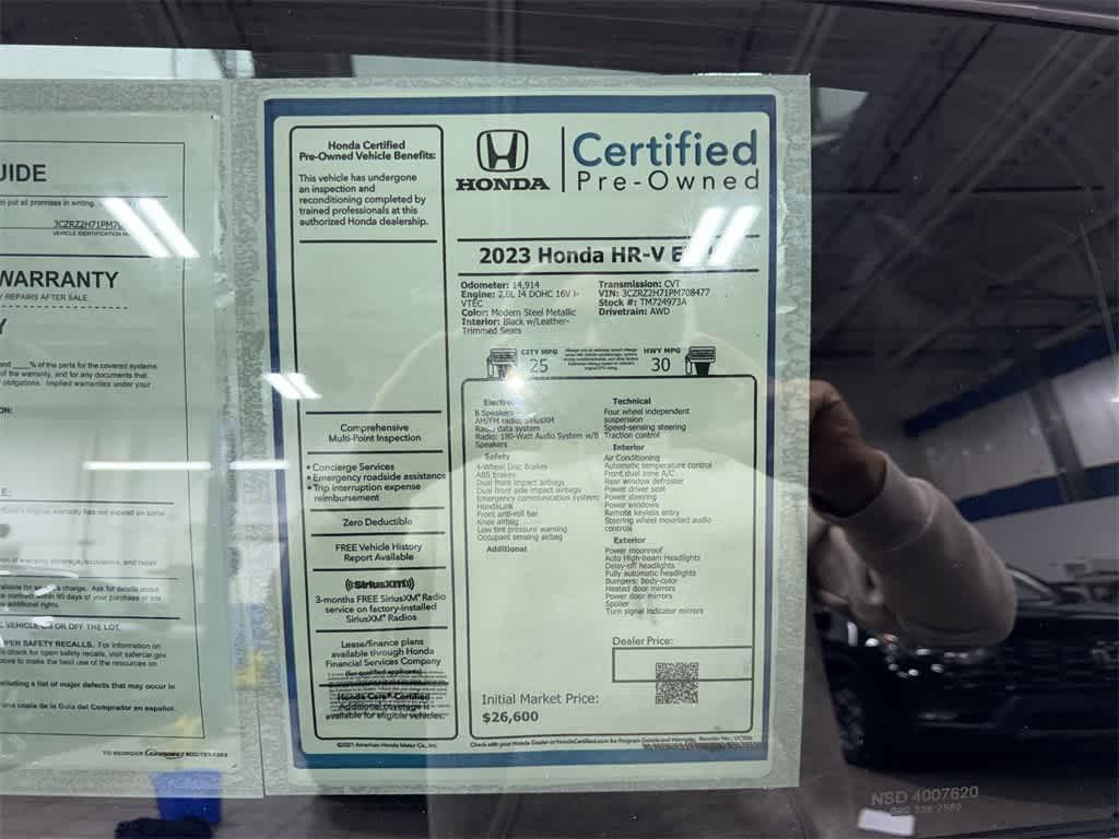 used 2023 Honda HR-V car, priced at $26,000