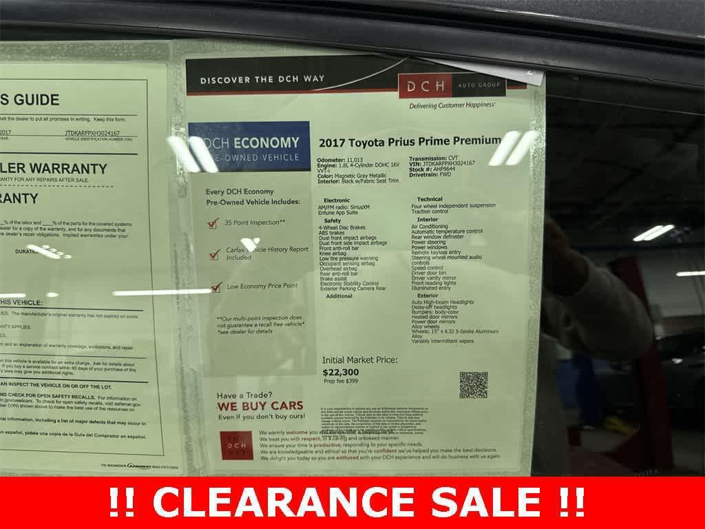 used 2017 Toyota Prius Prime car, priced at $20,950
