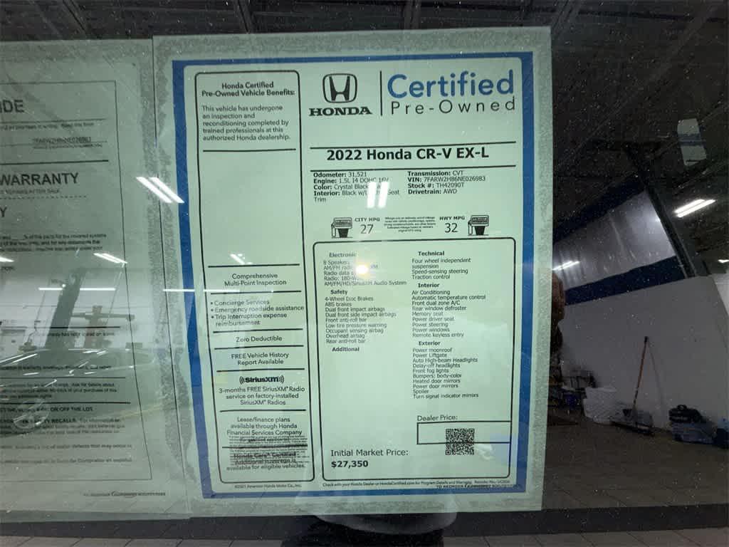 used 2022 Honda CR-V car, priced at $26,150