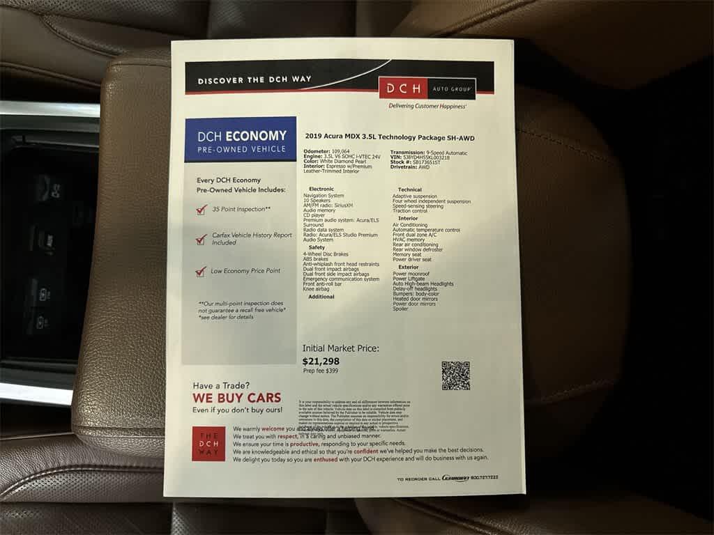 used 2019 Acura MDX car, priced at $20,750