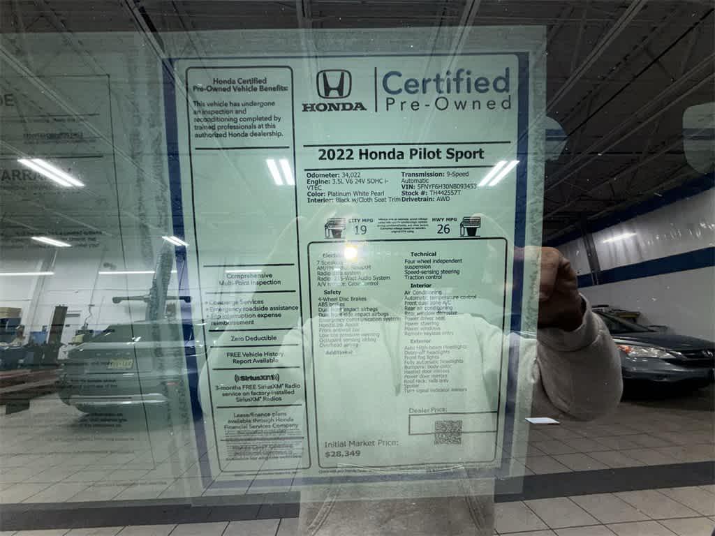 used 2022 Honda Pilot car, priced at $26,350