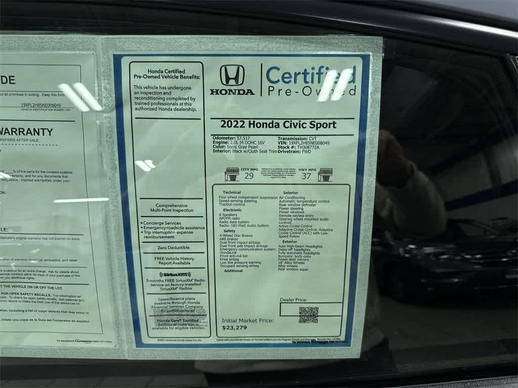 used 2022 Honda Civic car, priced at $22,669