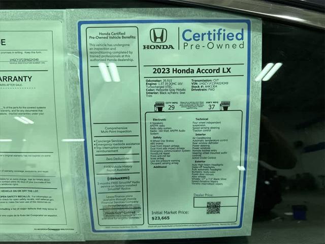 used 2023 Honda Accord car, priced at $22,400
