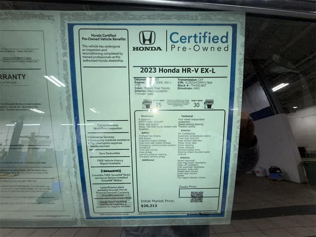 used 2023 Honda HR-V car, priced at $26,213