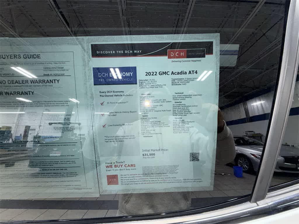 used 2022 GMC Acadia car, priced at $30,054