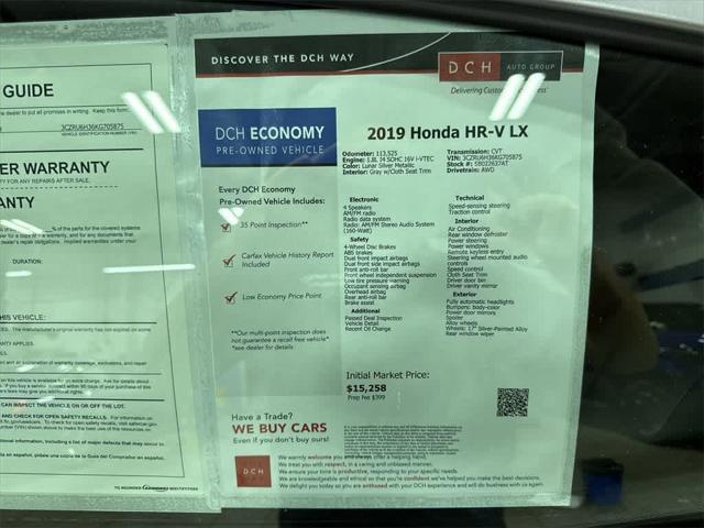 used 2019 Honda HR-V car, priced at $13,427