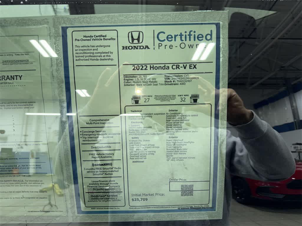 used 2022 Honda CR-V car, priced at $25,709