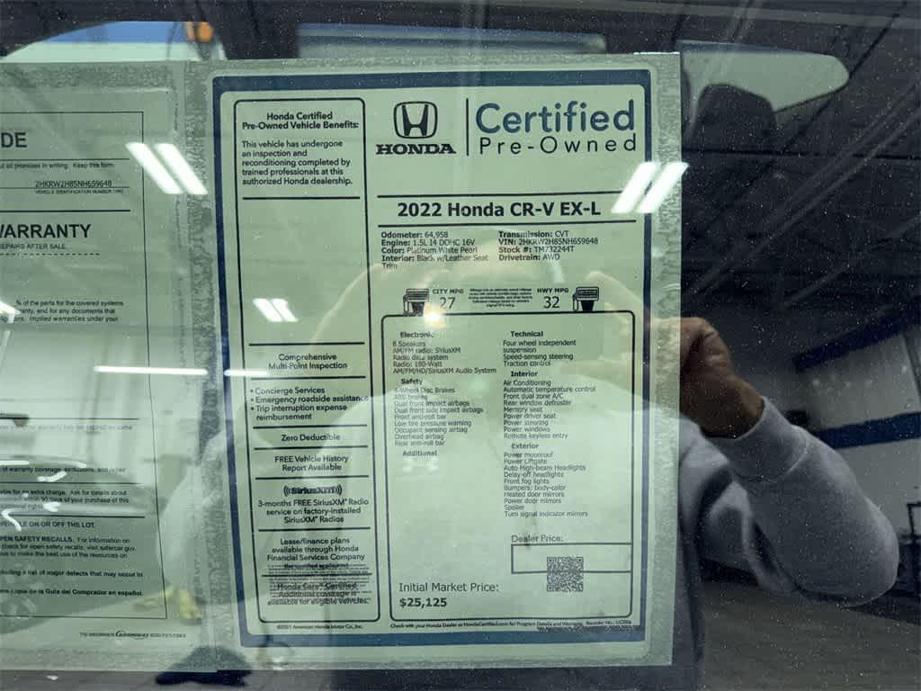 used 2022 Honda CR-V car, priced at $24,775