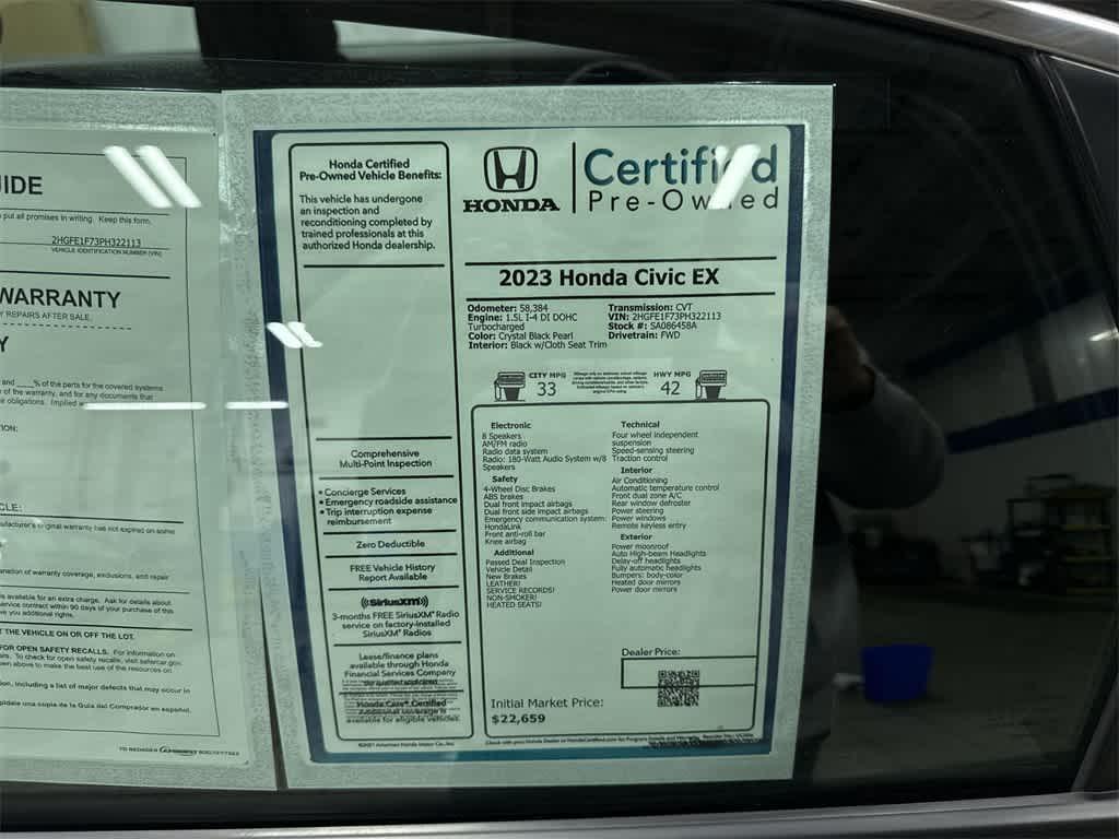 used 2023 Honda Civic car, priced at $22,065