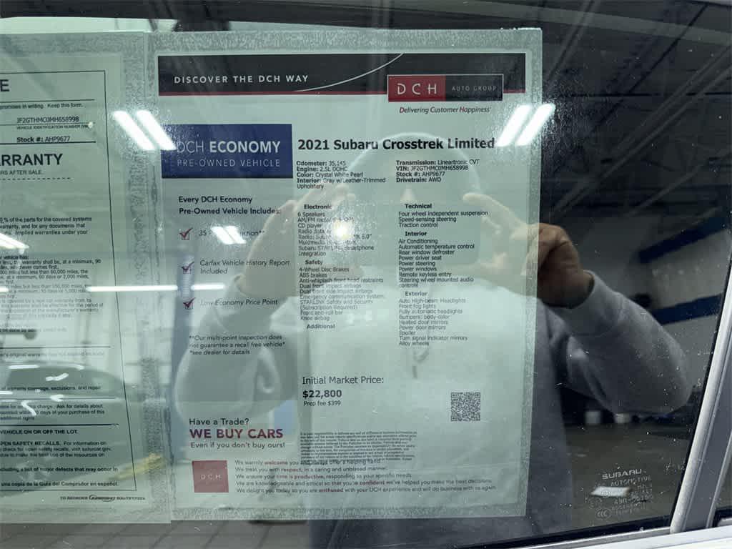 used 2021 Subaru Crosstrek car, priced at $21,895