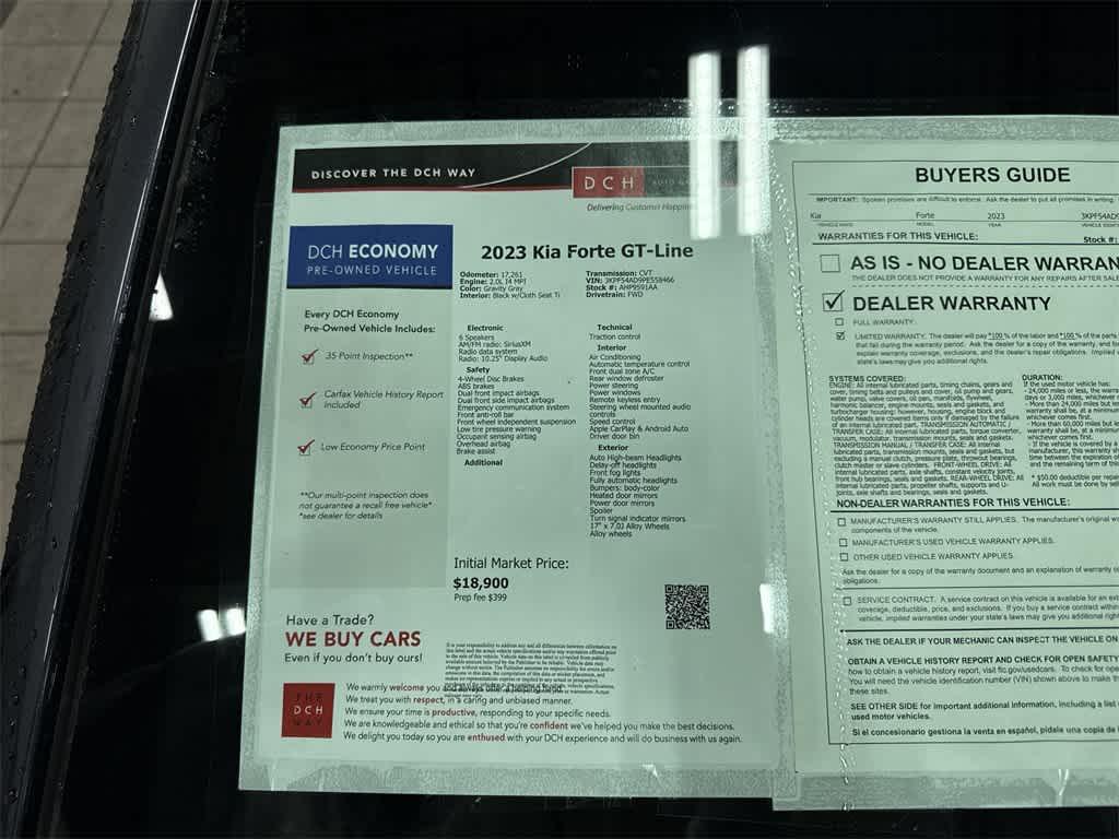 used 2023 Kia Forte car, priced at $18,600