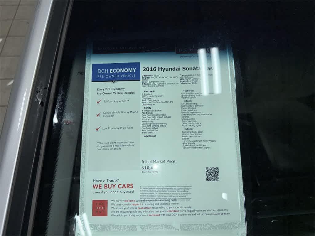 used 2016 Hyundai Sonata car, priced at $10,695