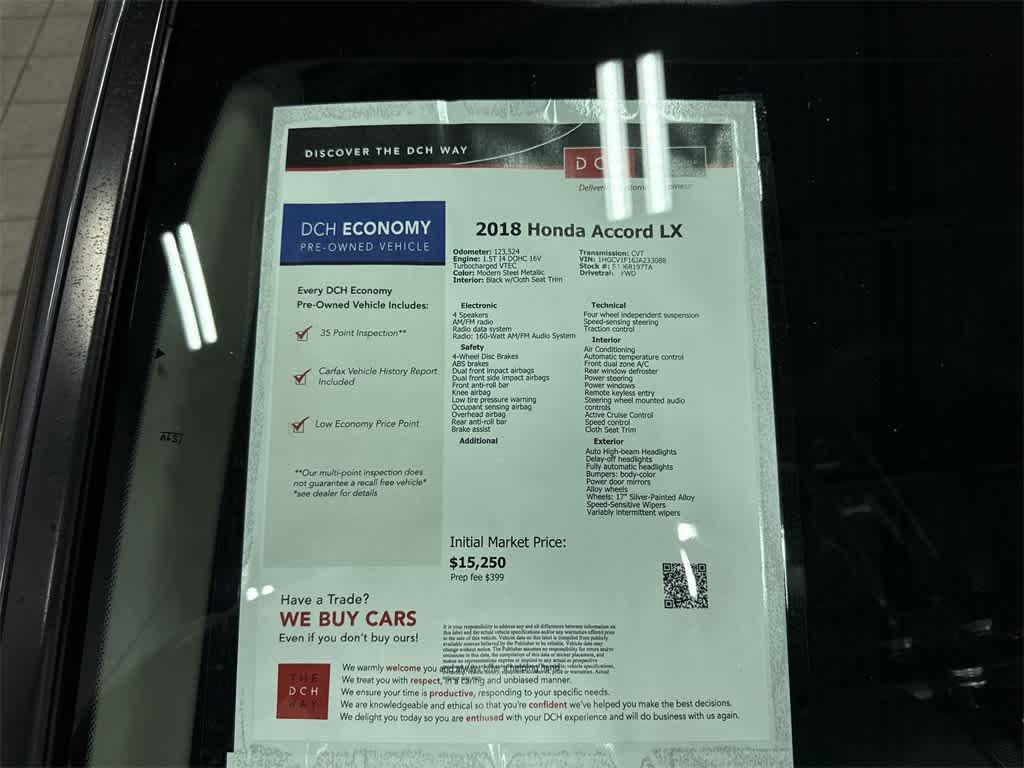 used 2018 Honda Accord car, priced at $13,992